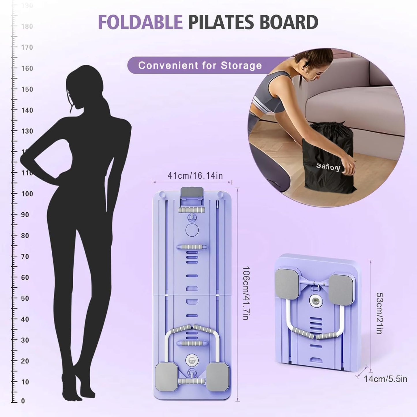 Foldable Pilates Reformer Board Set - 5 In1 Portable Pilates Machine with Auto-Rebound, Resistance Bands, Knee Pad, Timer & Phone Holder, Multifunctional Core & Abs Full-Body Trainer