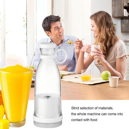 Portable Blender, 350Ml Electric Mini Juice Maker, Personal Fruit Mixer with USB, Powerful Mini Blender for Fruits, Shakes, Smoothie, Perfect for Home, Office, School, Outdoors，White