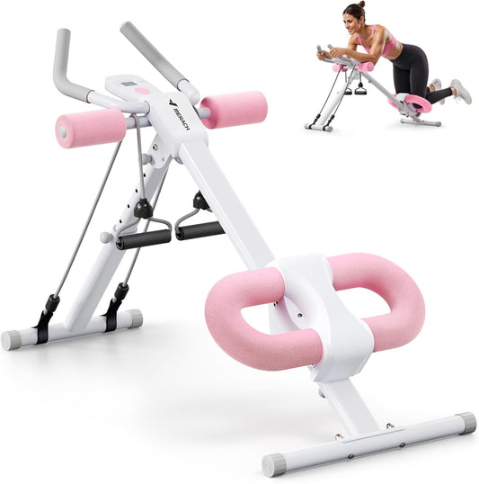 Ab Machine Abs Workout Equipment Adjustable | Ab Trainer Machine for Abs Workout at Home Gym, Foldable Knee Protection