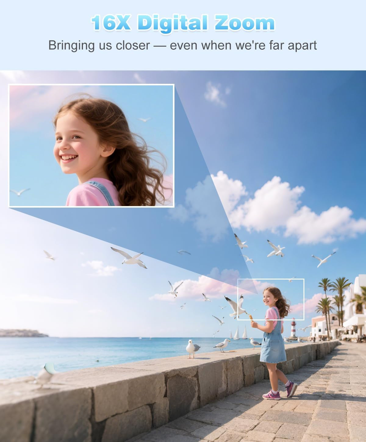 Digital Camera, 1080P FHD Vlogging Camera 50MP Compact Portable Photo Camera with 2.4" Screen, 16X Digital Zoom Mini Small Pocket Camera for Kids Students with 1 Battery, 16GB Card (Black)