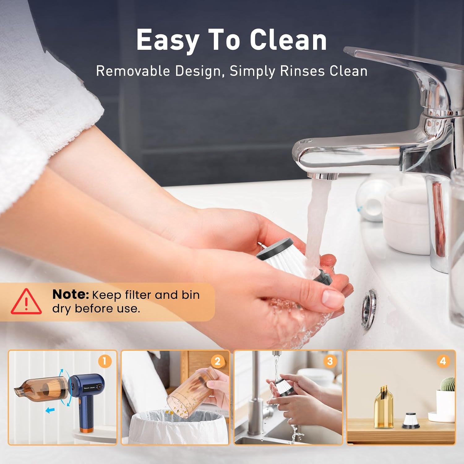 Car Vacuum Cleaner, Handheld Vacuum Cleaner 15000Pa Powerful Cordless Car Hoover with LED Display & 7 Nozzles, Rechargeable Mini Hoover for Pet Hair Home Office Kitchen Carpet