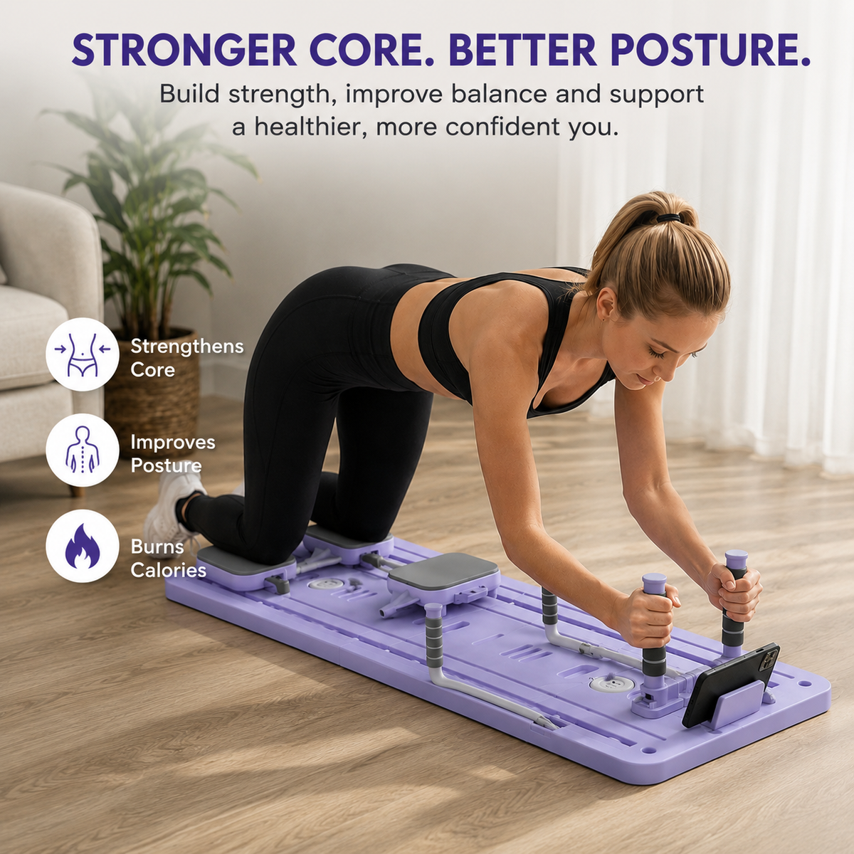 ProFold™ 5-in-1 Pilates Reformer Board | Full Body Home Workout System