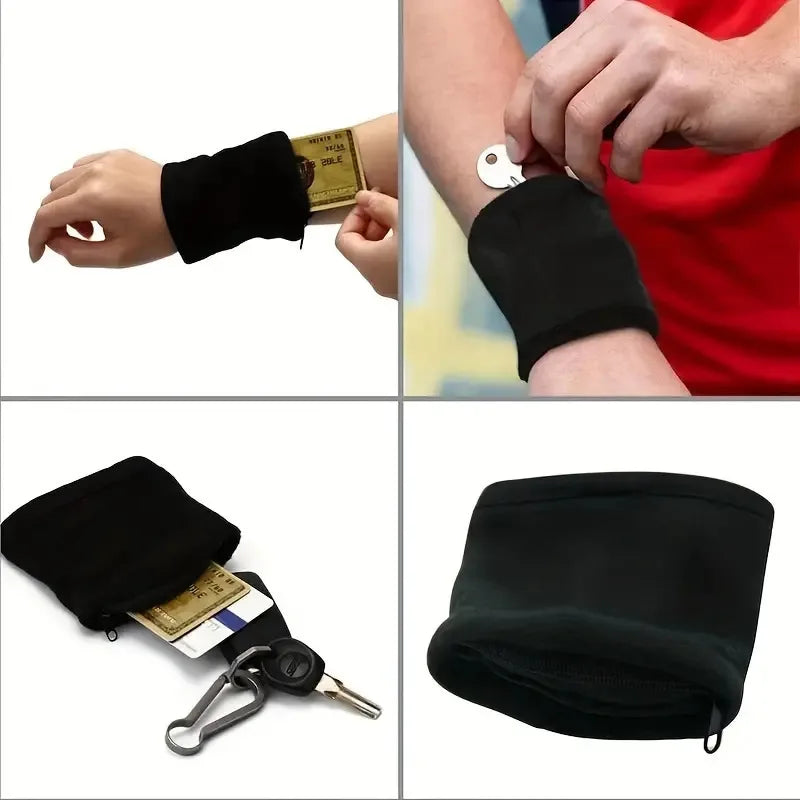Sports Wristband Bag Zipper Running Wrist Wallet Phone Keys Card Pouch Storage Bags Gym Fitness Sports Cycling Armband Arm Bag