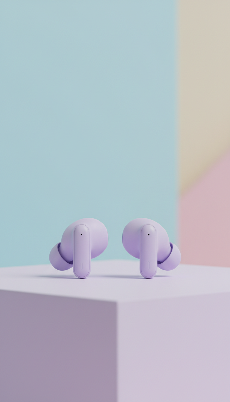 Lavender Wireless Earbuds With Case