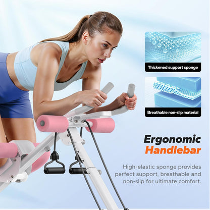 Ab Machine Abs Workout Equipment Adjustable | Ab Trainer Machine for Abs Workout at Home Gym, Foldable Knee Protection