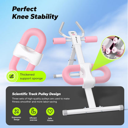 Ab Machine Abs Workout Equipment Adjustable | Ab Trainer Machine for Abs Workout at Home Gym, Foldable Knee Protection